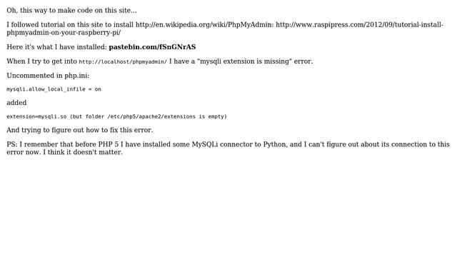 Raspberry Pi: phpMyAdmin MySQLi extension error (2 Solutions!!) смотреть онлайн