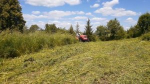 Минитрактор Русич т-18 и роторная косилка СКАУТ BRM-100  в действий