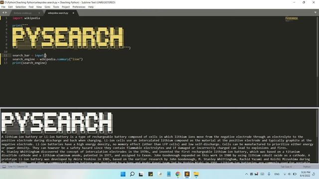 How to search wikipedia in python | Search wikipedia using python | Just 3 lines of code смотреть онлайн