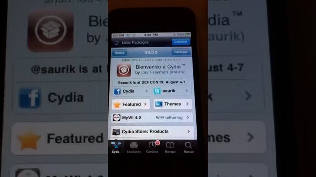 Cydia para iPhone 3G 4.3.3 смотреть онлайн