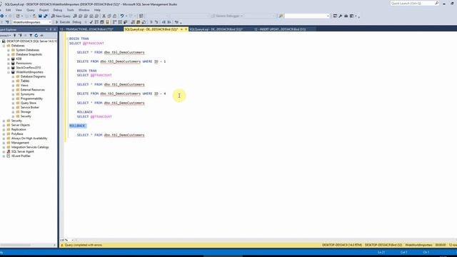 SQL Server 2017 Tutorial 13 - TRANSACTIONS смотреть онлайн
