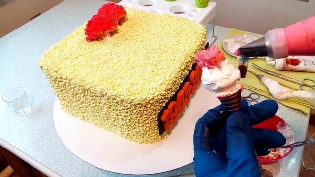 Тортик с Гвоздикой №1(крем БЗК). /The cake on the Day of Victory No. 1. смотреть онлайн