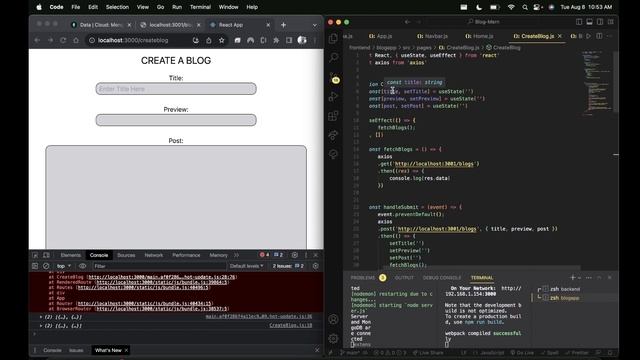 Simple MERN Stack Tutorial for Beginners | #12 - Blog handleSubmit Form смотреть онлайн