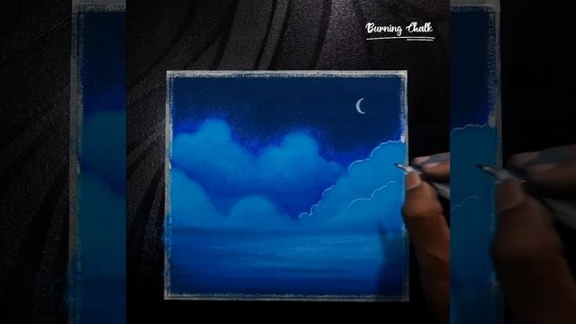 How to draw moonlight sky Drawing with soft pastel colour, moonlight drawing смотреть онлайн