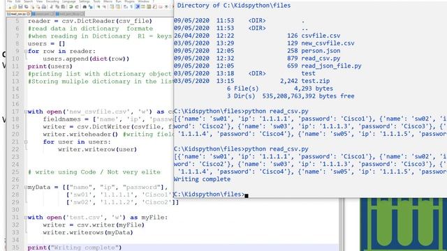Programming for Network Engineers Lecture 15 (Python Storage and Files CSV,JSON) смотреть онлайн