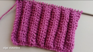 ДВУХСТОРОННИЙ РЕЛЬЕФНЫЙ УЗОР ГРАНЕНАЯ РЕЗИНКА СПИЦАМИ 135 Вязание Узоры спицами