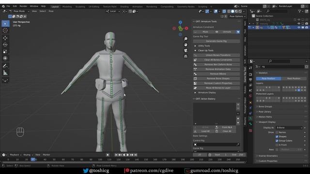 Blender: unwanted stretching, bending and twisting in Rigged characters смотреть онлайн