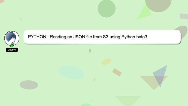 PYTHON : Reading an JSON file from S3 using Python boto3 смотреть онлайн