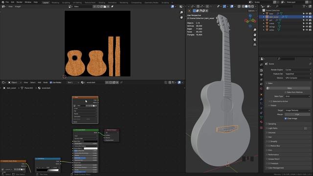 Курс Супер Blender. Запекание текстур гитары смотреть онлайн