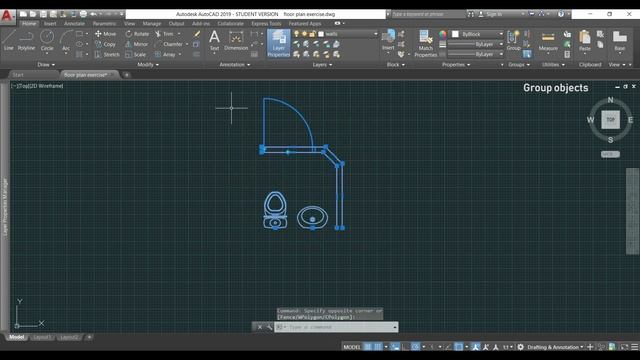 Autocad 2019 - Tutorial for beginners (tips do draw a floor plan) - Part 4 смотреть онлайн
