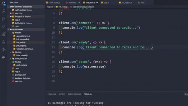 17. Redis client connection the singleton way | Node JS API Authentication
