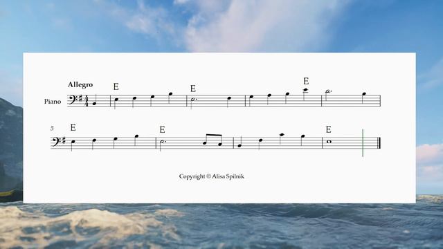 Bass Clef reading. Piano. Melodic dictation 5. смотреть онлайн