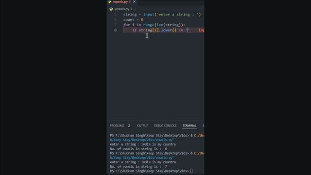 #short trick to find number of vowels in string in python #developers смотреть онлайн