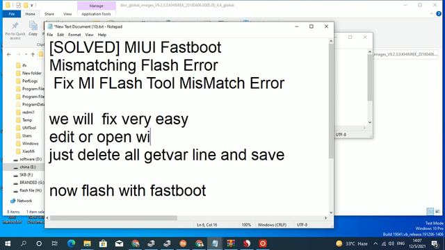 fixed MIUI Fastboot Mismatching Flash Error Fix MI FLash Tool MisMatch Error смотреть онлайн
