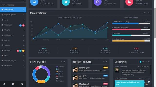 Bootstrap 4 Fox Premium Admin Template with Dark Theme смотреть онлайн