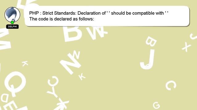 PHP : Strict Standards: Declaration of ' ' should be compatible with ' ' смотреть онлайн