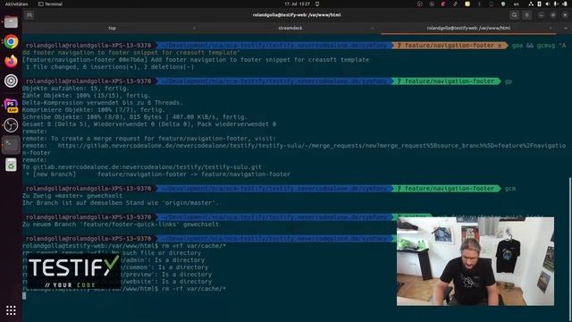 Footer snippet with blocks in a Sulu CMS live coding with git diff смотреть онлайн