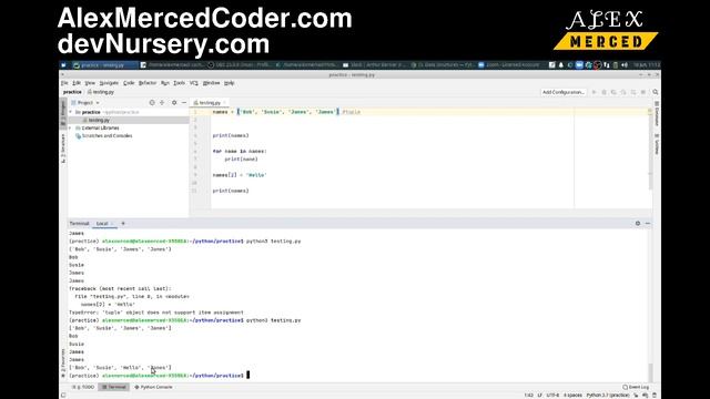 AM Coder - Python/Pycharm #5 - Lists, Tuples, Sets and Dictionaries смотреть онлайн