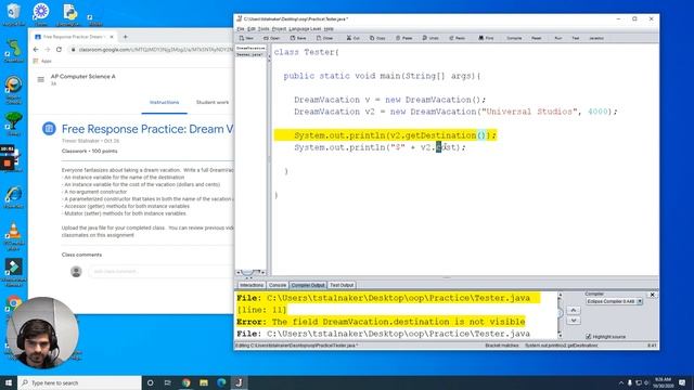 DreamVacation Class Java Example смотреть онлайн