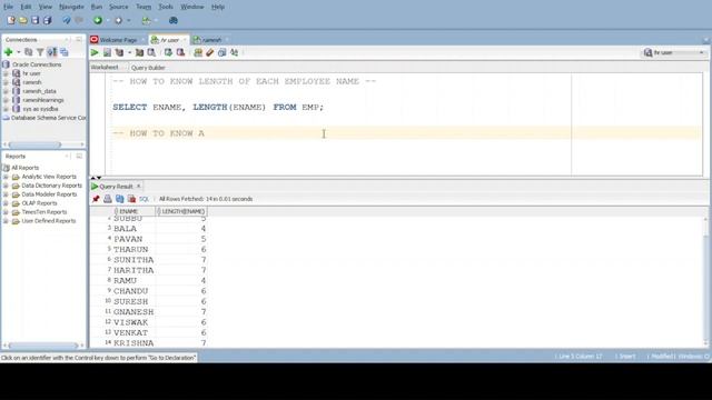 SQL Length of each employee name | length of all employees name | SQL length смотреть онлайн