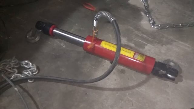 Гидравлическая стяжка 20 тонн для рихтовки авто. Гидравлика очень мощная!! смотреть онлайн