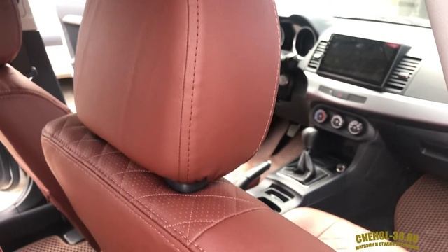Mitsubishi Lancer X Чехлы "Автопилот" ромб экокожа смотреть онлайн