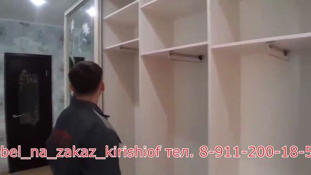 Работа салона "Райская Мебель". Шкаф-купе. Наполнение дверей: зеркала с пескоструйной обработкой. смотреть онлайн