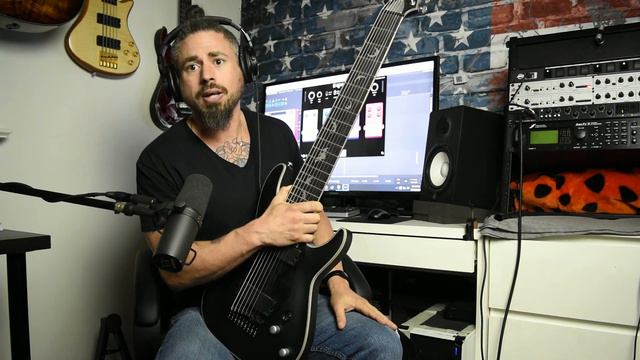 9 String Schecter Damien Platinum guitar review | This thing is massive.... смотреть онлайн