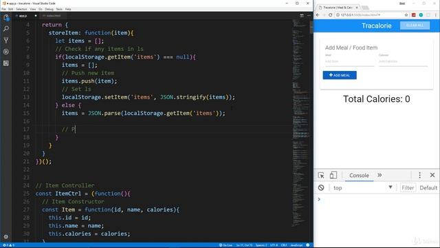 JavaScript Tracalorie Project 11 - Add & Get From Local Storage смотреть онлайн