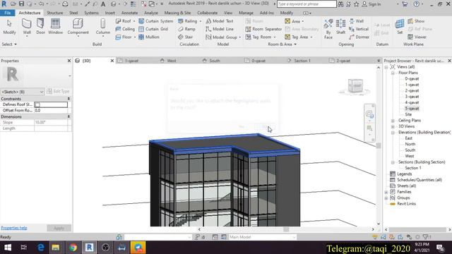 REVIT ARXITEKTURA. 42-DARS. TOM. DEFINES SLOPE. смотреть онлайн