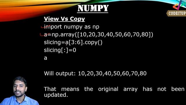 View Vs Copy | Python Numpy - In Hindi смотреть онлайн