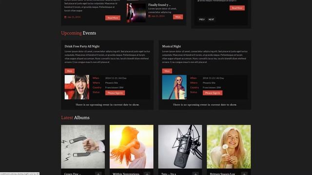 Night Rock Music Wordpress Theme смотреть онлайн