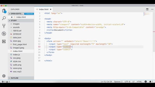 Атрибуты HTML | Валидация полей ввода смотреть онлайн