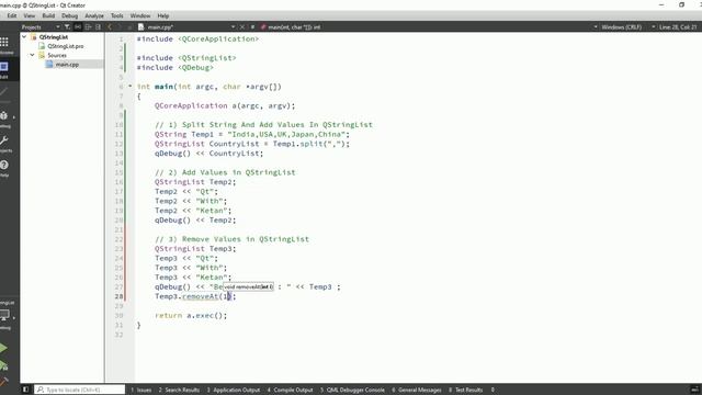 Qt C++ Core Application Tutorial | Qt QStringList | QStringList Class Use , Functions And Operation смотреть онлайн