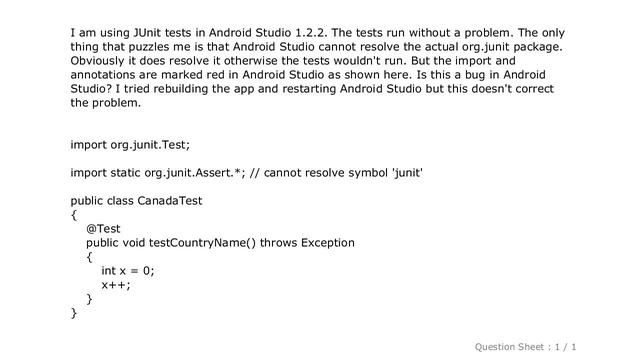 Android : Android Studio cannot resolve org.junit смотреть онлайн