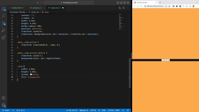 Animated Tab Bar in HML, CSS & JavaScript смотреть онлайн