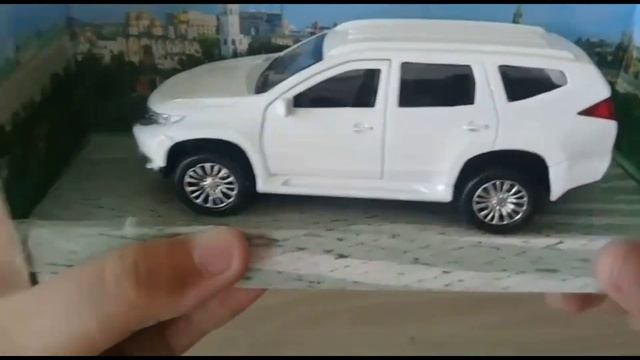 Unboxing Diecast ТЕХНОПАРК 2016 Mitsubishi Pajero Sport White Skala 1/36