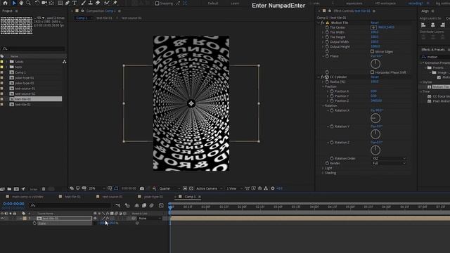 Kinetic Text Cylinder Tunnel After Effects Tutorial смотреть онлайн
