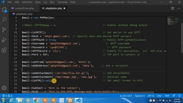 Send E-mail in PHP using PHPMailer class смотреть онлайн