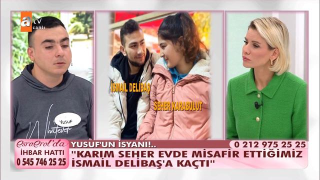 Yusuf Bey: Karım Seher, evde misafir ettiğimiz İsmail Delibaş'a kaçtı! - Esra Erol'da 3 Kasım 2021 смотреть онлайн