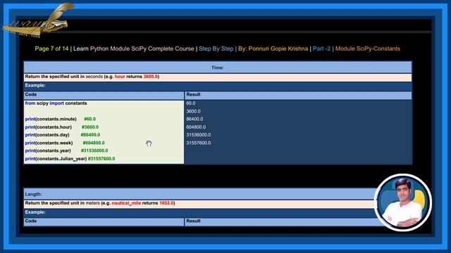 Learn SciPy Complete Course |Step By Step | Constants | Ponnuri Gopie Krishna | Part-2 смотреть онлайн