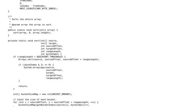 Radix sorts in Java смотреть онлайн