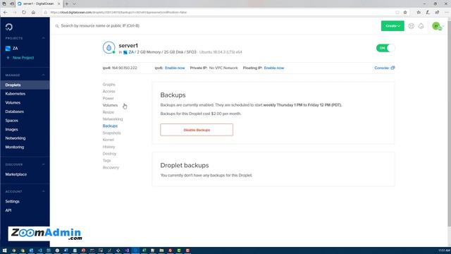 How to Backup DigitalOcean Server and Configure Automatic Backups – ZoomAdmin смотреть онлайн