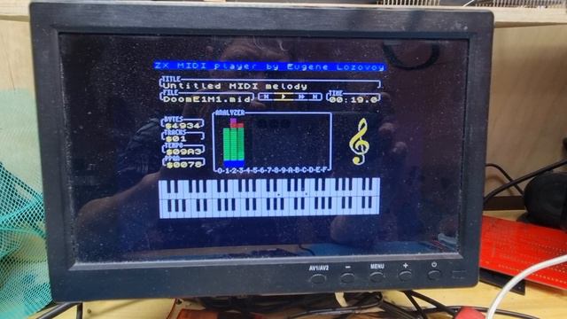 Проверка MIDI чипа на ZX UNO 1010 (zx spectrum) смотреть онлайн