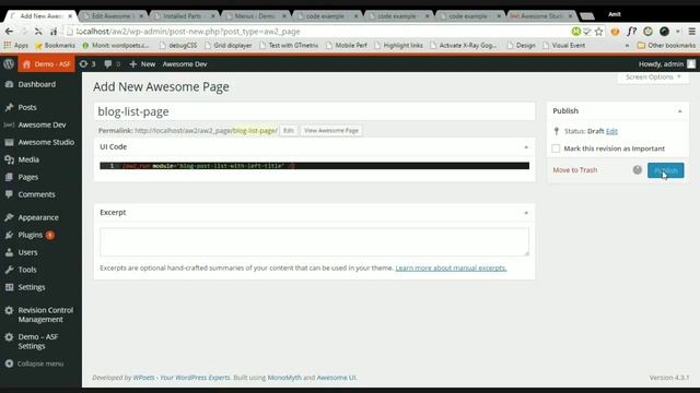 Getting started with Awesome Studio Framework for WordPress смотреть онлайн