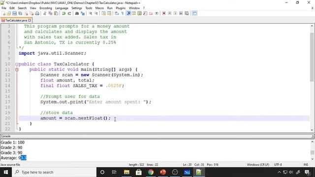 Java 1 Online, [2.08] Data and Expressions: Sales Tax Calculator смотреть онлайн
