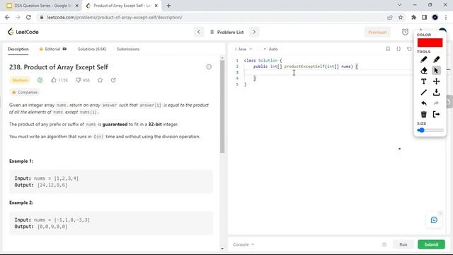 01. [Solution] Product of Array Except Self - Leetcode 238 | Java DSA LeetCode Solutions смотреть онлайн