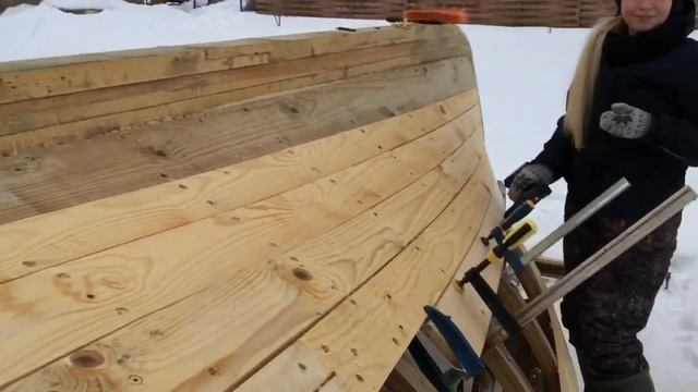Деревянная лодка капитанская гичка своими руками половина обшивки готова смотреть онлайн