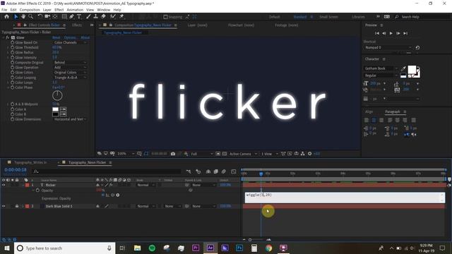 AE Typography Tutorial / Neon Glow Flicker Text Animation - Adobe After Effects смотреть онлайн