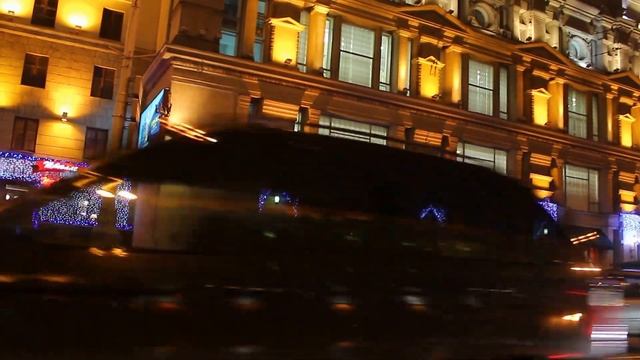 Ночной Минск из окна автомобиля! Проспект Независимости. 23 ноября 2015г. Беларусь